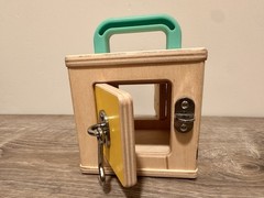 LOVEVERY Wooden Lock Box Realist Play Kit Montessori Latching Toy