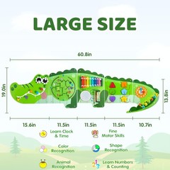 Montessori Wall Busy Board 9-in-1 Crocodile
