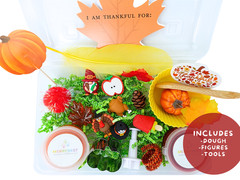 Personalized Thanksgiving Gift Box with Sensory Play Dough, Custom Gift for kids