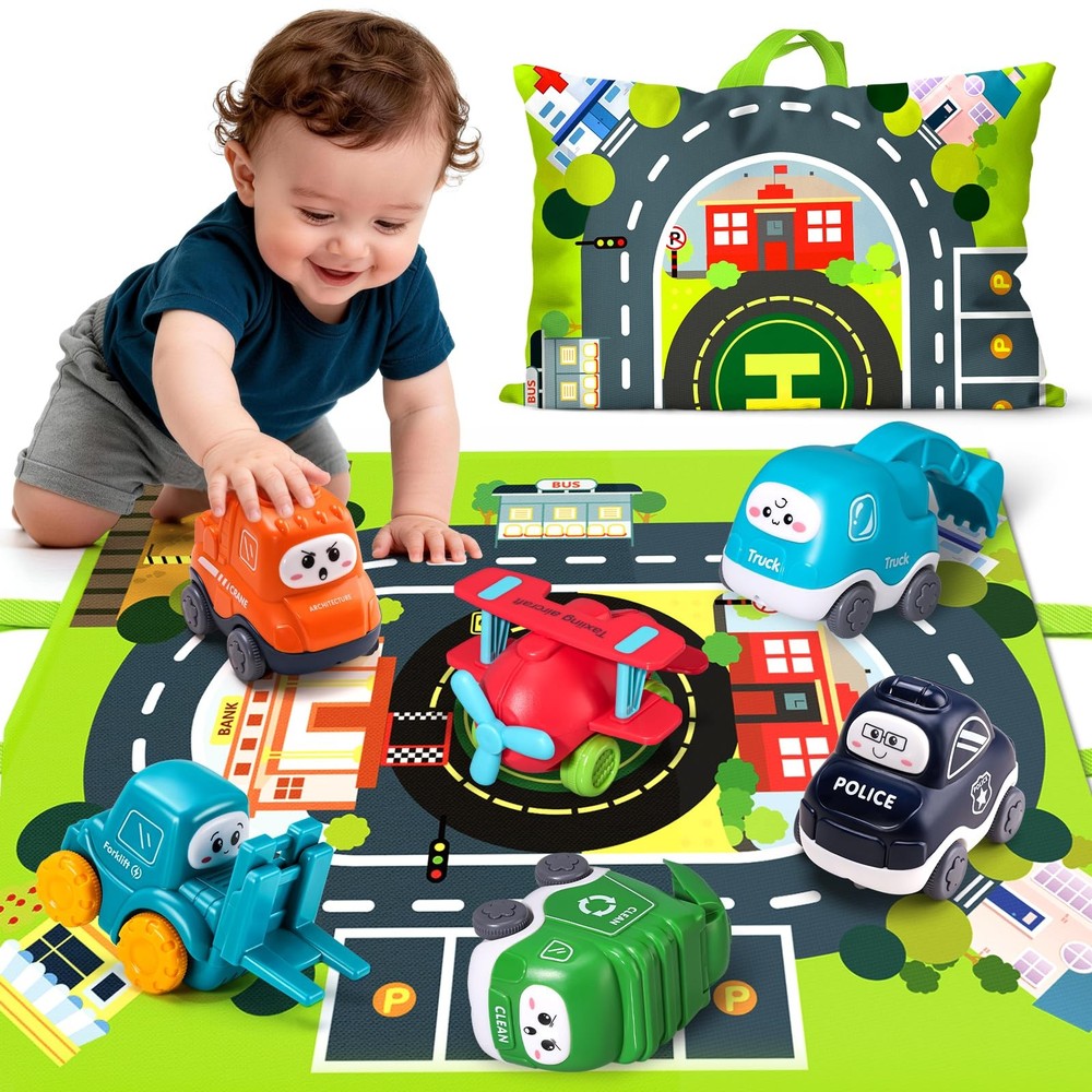 Big Cartoon Truck Car Toys for 1 Year Old Boy with Small, Colorful