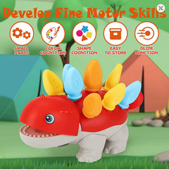 Toddler Dinosaur Shape Sorter Toy Montessori Color Peg Fine Motor Skills Puzzle