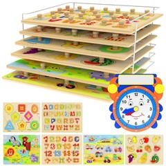 Educational Wood Puzzles for Kids Ages 1-5 – 6 Themes