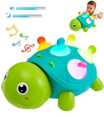 Baby Crawling Turtle Toy 6 9 12 18 Months, Infant Tummy Time Sensory Musical …