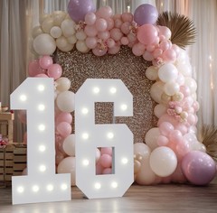 imprsv 4ft Marquee Numbers 16 for 16th-Birthday Decorations: Large Light up N…