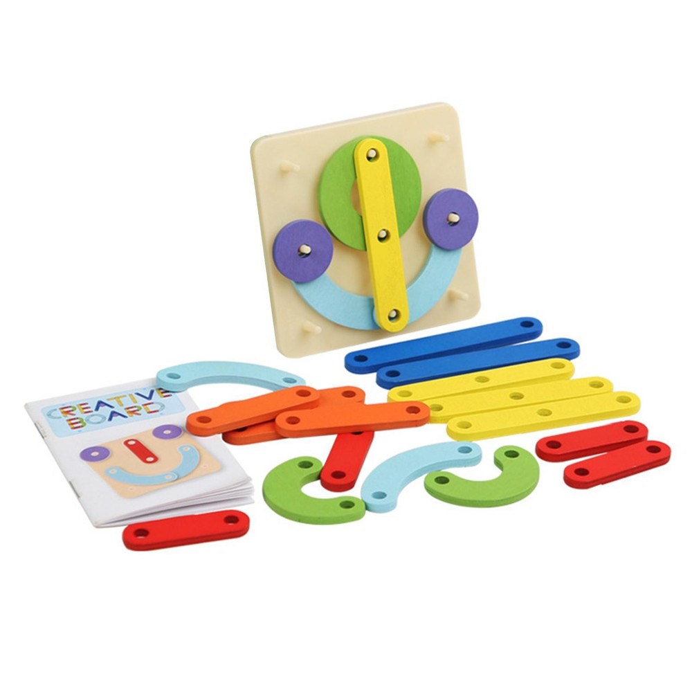 Wooden Stacking Letters Numbers Puzzle Entertainment Pegboard for Kids
