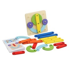 Wooden Stacking Letters Numbers Puzzle Entertainment Pegboard for Kids
