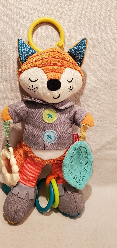 Infantino Playtime 10″ Plush Fox Sensory Activity Toy Rattle Crinkle Teether