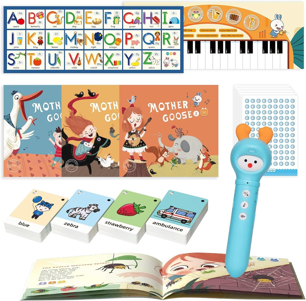Learning Educational Toys for Toddlers 2-3-4-5-6, Interactive Reading Pen Set fo