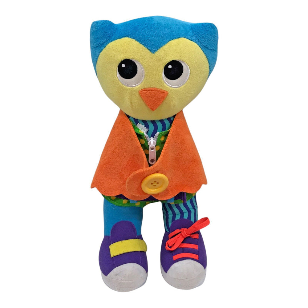 Kidoozie Dress Me Owl Doll Kids Dressing Skills Buttons Hook & Loop zipper 15″