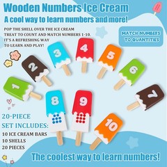 1-10 Number Matching Ice Cream Toy – 20 Pcs, Fun Number Toys for , Number Lea…
