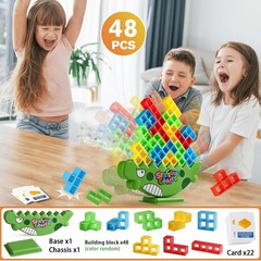 Lktvys Stacking Balance Game for Kids and Adults – 3D Colorful Dinosaur Block