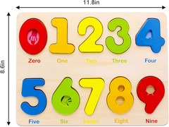 Wooden Preschool Learning Number Puzzles Toys for Kids Age 2-4， Educational Toys