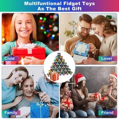 Rainbow Stones Fidget Toy 28Pcs 20mm DIY Mutual Attraction Desk Balls – Stress
