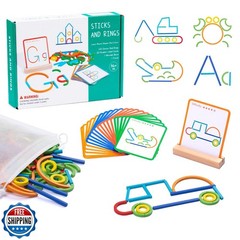142pcs Wooden Pattern Blocks Montessori Smart Sticks Wooden Tangr