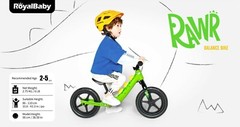 RoyalBaby, 12″ Lightweight Alloy Frame Toddler Kids Balance Bike | Dinosaur