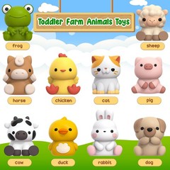 Montessori Farm Animal Toys for Toddlers 1-3 Counting Sorting Set