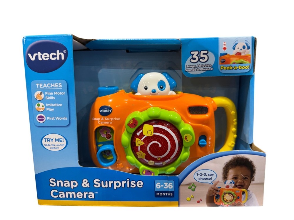 VTech Snap & Surprise Camera Toy 35+ Melodies & Phrases Ages 6-36 Months Interac