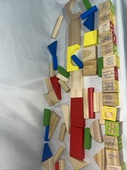 First learning wooden city Building blocks kids children toddler toys / 60 PCS