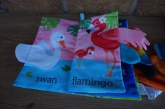 BABY Plush BOOK Jungle Flying & Land Animal Tails Soft Cloth Fabric iPlay iLearn