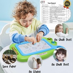 Magnetic Drawing Board Age 3 4 5 Year Old with 1 Pen 2 Stamps Travel Toy