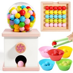 9.6″ Wooden Gumball Machine Counting Montessori Toys for 3 4 5 Years Old Boys…