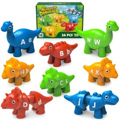 Edumoteso 26PCS Dinosaur Alphabet Learning Toys for 18M+, Montessori Educatio…