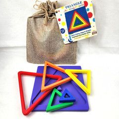 Toddlers TRIANGLE Nesting Puzzle Sort Size Color Fine Motor Learning 2+ yrs