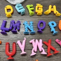 Rubber Suction Cup Alphabet & Numbers Toy Characters. Learning, Sensory Toys