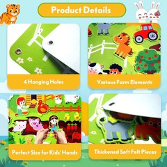 Felt Board for Toddlers 3-5, 39PCS Farm Animals Story Set, Kids Montessori Busy