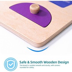 Wooden Shape Peg Puzzle Board, Educational Geometric Learning Board with Knobs,