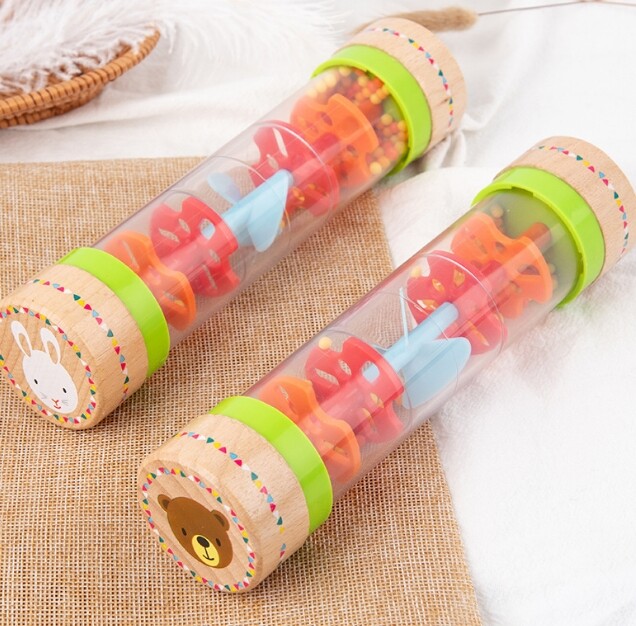 Children’s wooden puzzle toys fun science and education toys Rain sound tube