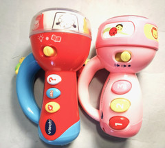 VTech 2- Spin and Learn Color Flashlights Red & Pink Lot of (2) w/Batteries EXC