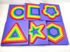 Toddlers Toy SQUARE Nesting Puzzle Sort Size Color Fine Motor Learning