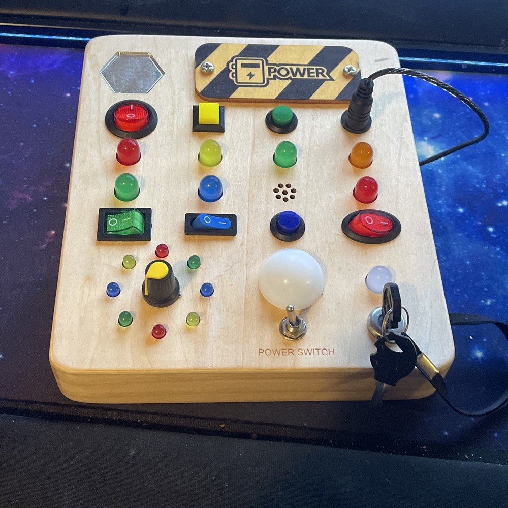 Busy Board with LED Light Switches, Montessori Toys for 1 2 3 Years Old, W…