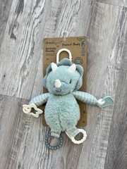 Dreamgro Green Dinosaur Activity Buddy Lovey Plush Rattle Crinkle Teether NWT