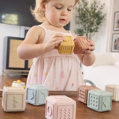 Baby Blocks Stacking for Babies Silicone Soft Building Blocks Teethers Montes…
