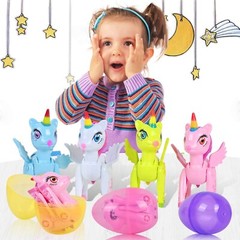 Easter Birthday Gifts Kids Unicorn Eggs Toys for 3 4 5 6 7 8 9 Year Old Girl 4PC
