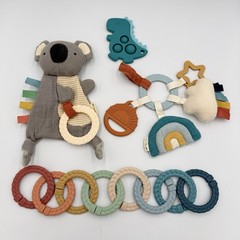4 Itzy Ritzy Baby Toys Linking Ring Koala Rainbow Teether Crinkle Rattle Boy Lot
