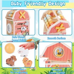 Melofaver Montessori Toys for 1 2 3 Year Old, Wooden Farm Animal Toys for Tod…