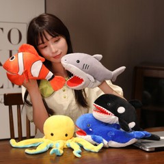 Hand Puppet Sea Ocean Cartoon Fish Animal Octopus Clownfish Shark Whale Penguin