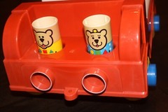 Johnson & Johnson Shape Sorter Fire Truck Pull Toy Complete Set Vintage