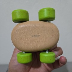 PLANTOYS Wooden Bunny Push Car Toy Green Number 3 Preschool Racer Toddler