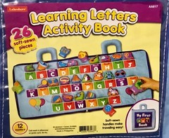 LAKESHORE LEARNING LETTERS ACTIVITY BOOK SOFT PLUSH ALPHABETS w/STORAGE BAG NEW