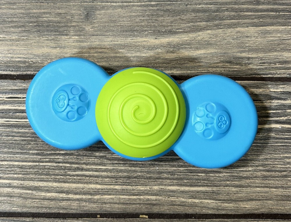 Whirly Squigz Blue Green Stick On Spin Baby Toy
