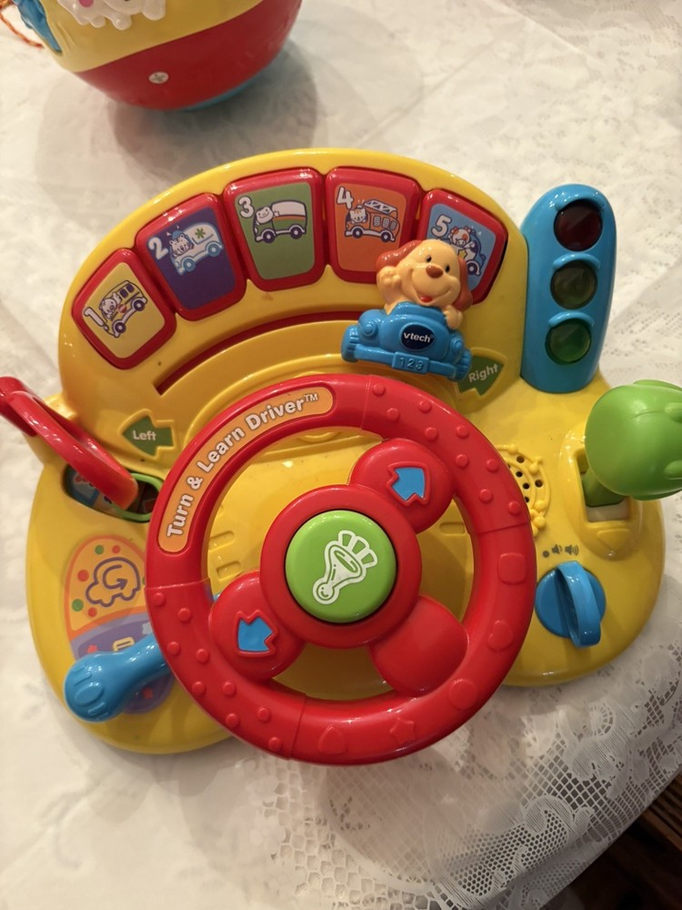 VTech Turn and Learn Driver Kids Educational Toy Sound Music Ages 0-5- Tested