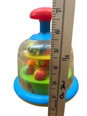 Push-Action Spinning Toy For Toddlers Bright Multi-Color Design 7 Inches Tall