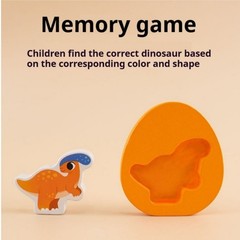 10 Pcs Wooden Puzzles for Kids Ages 1-3, Colored Dinosaur and Egg Pairing Toys`