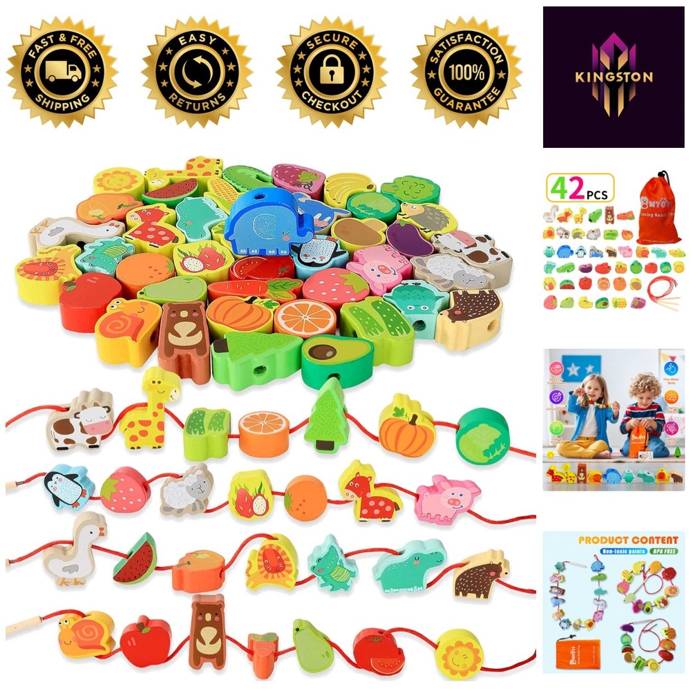 Fun and Safe Threading Toys for Kids – Animals, Fruits & Veggies Included