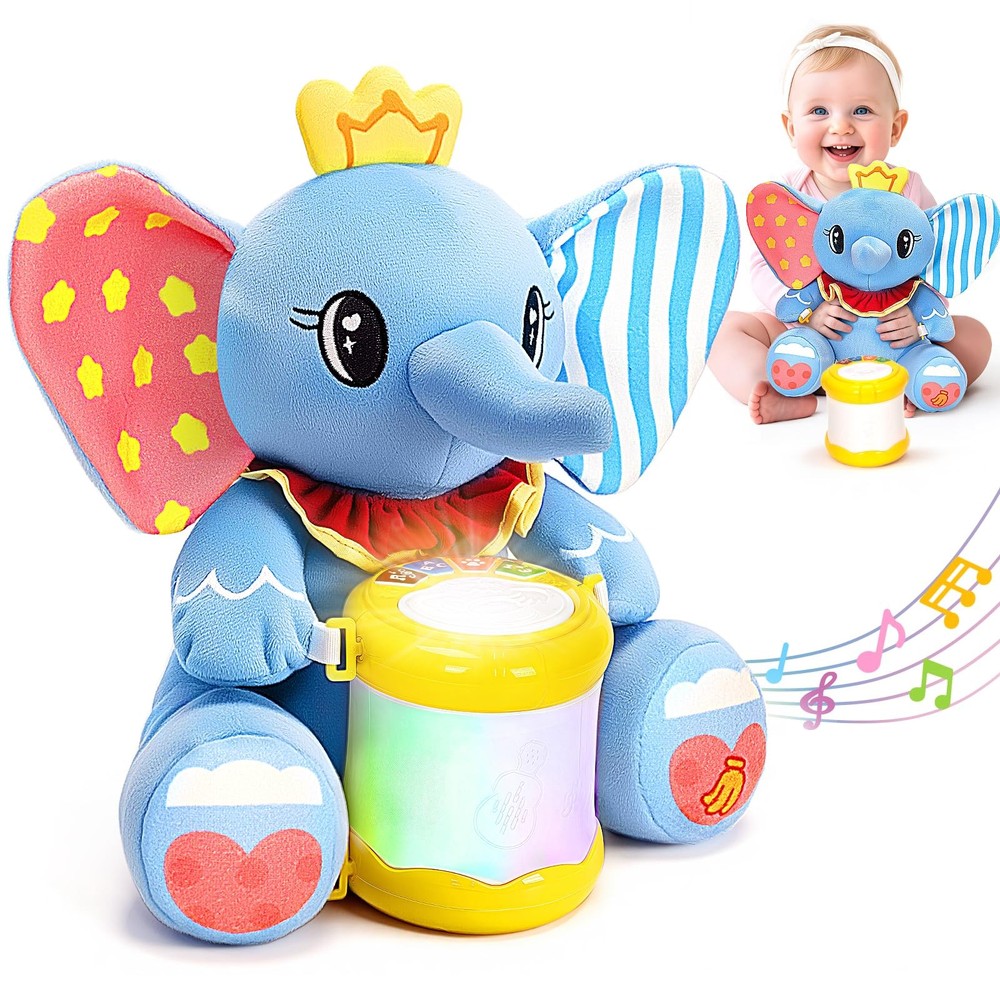 Stuffed Elephant Musical Toys for Baby 6-12 Months+, Early Learning Light up …