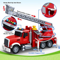 Kids Toys for 3 4 5 6 7 8 Years Old Boys, 15″ Large Fire Truck Toy, Friction Pow